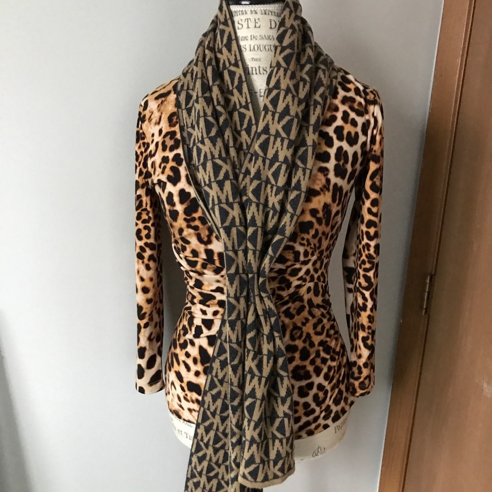 Anne Klein Leopard Print Ruched - Picture 5 of 14